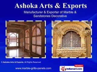 Manufacturer & Exporter of Marble &
                              Sandstones Decorative




© Ashoka Arts & Exports, All Rights Reserved


               www.marble-grills-panels.com
 