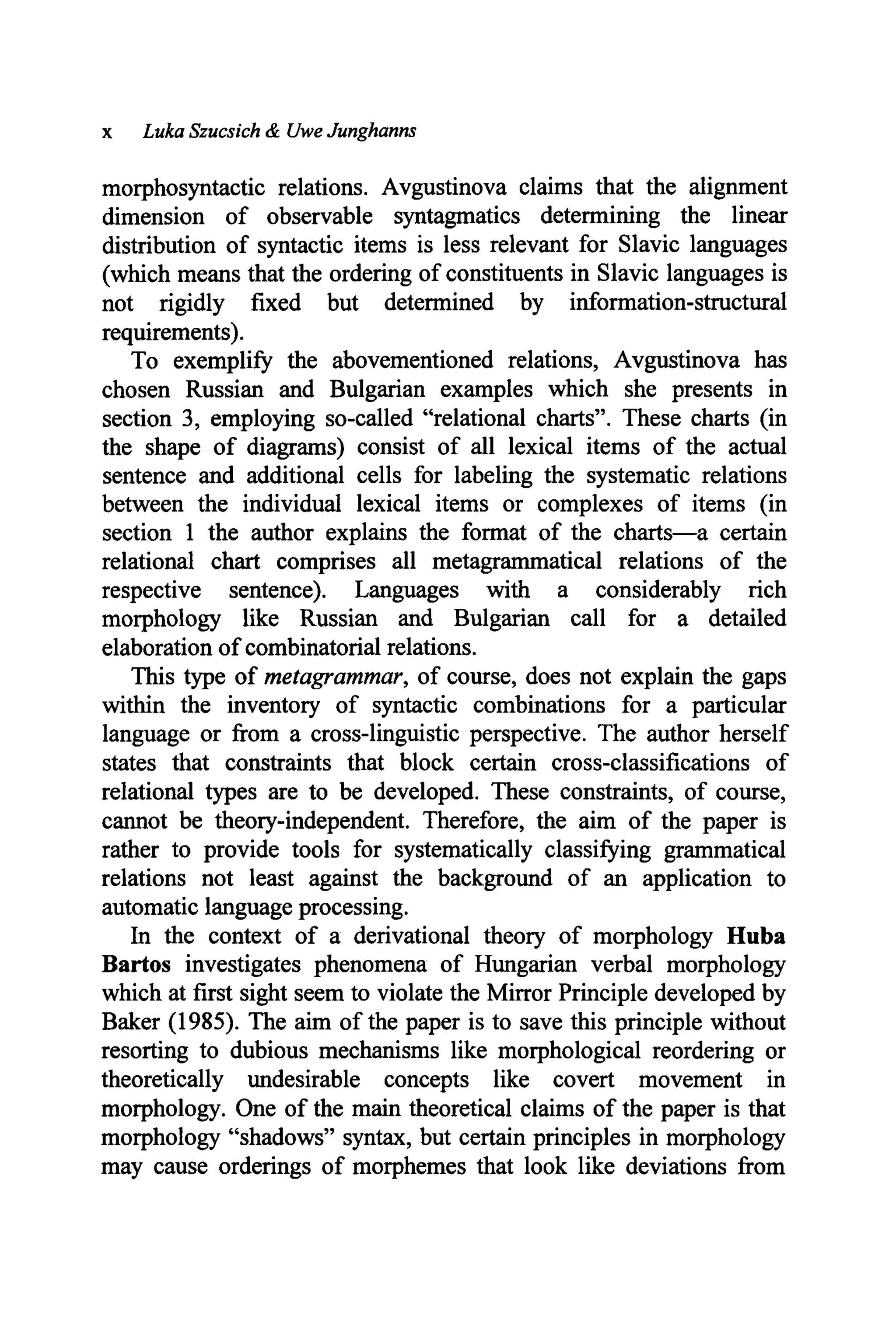 Syntactic Structures and Morphological Information Uwe Junghanns | PDF