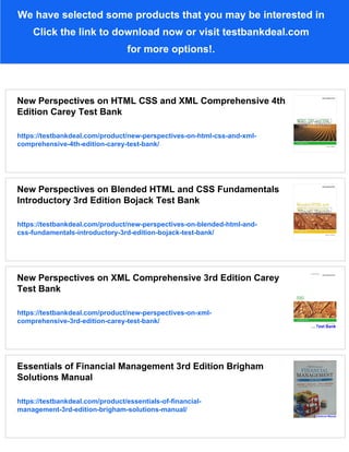 New Perspectives on HTML and CSS Comprehensive 6th Edition Carey Test ...