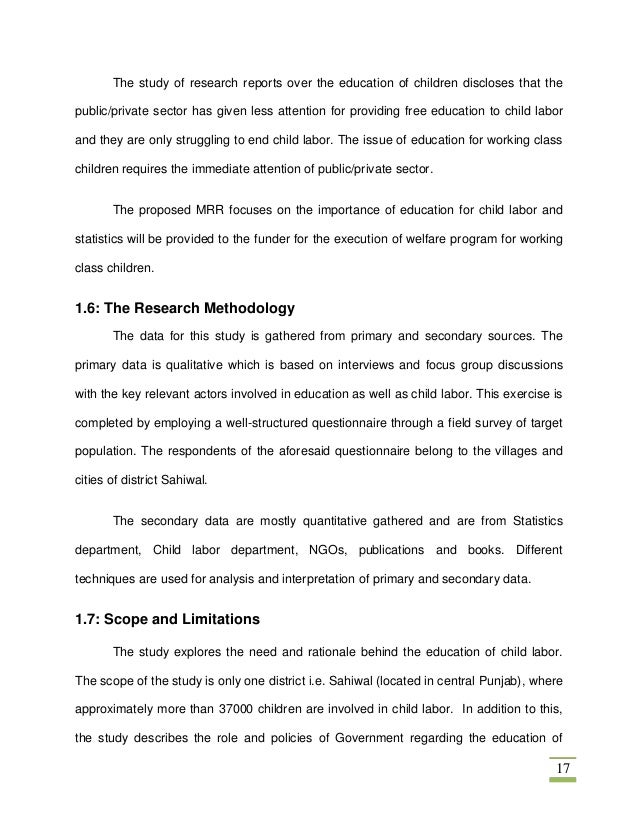 Example of research paper on child labor