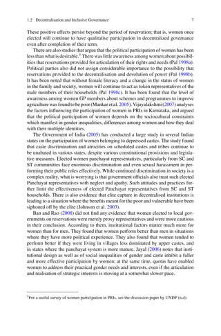 Decentralised Governance Development Programmes and Elite Capture D ...