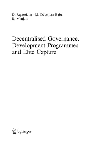 Decentralised Governance Development Programmes and Elite Capture D ...