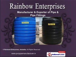 Manufacturer & Exporter of Pipe &
         Pipe Fittings
 