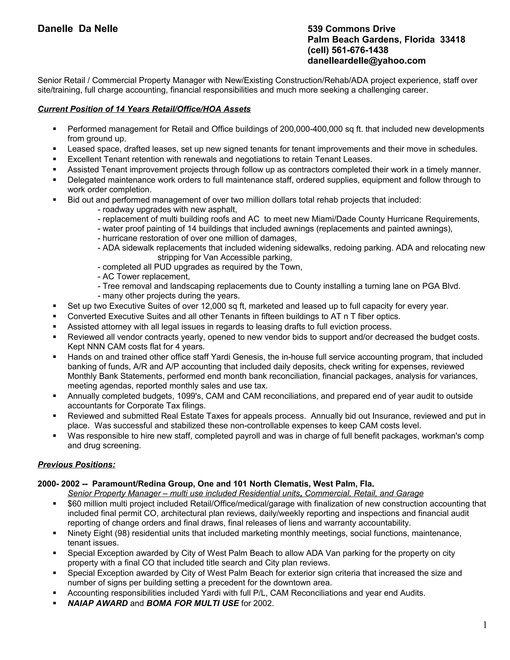 Danelle Da Nelle Resume PDF