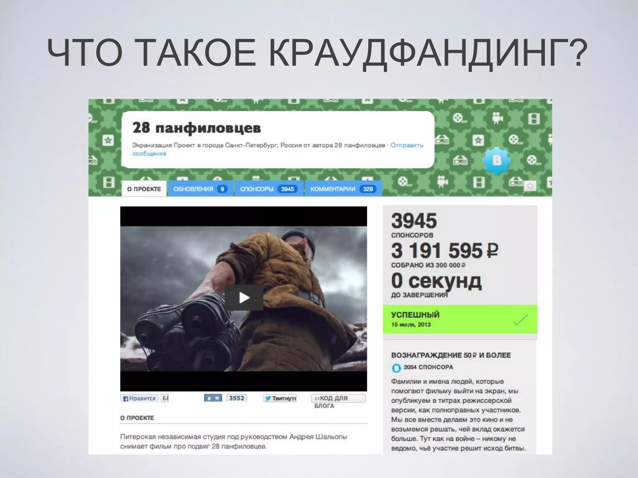 ЧТО ТАКОЕ КРАУДФАНДИНГ?