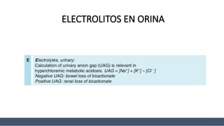 ELECTROLITOS EN ORINA
 