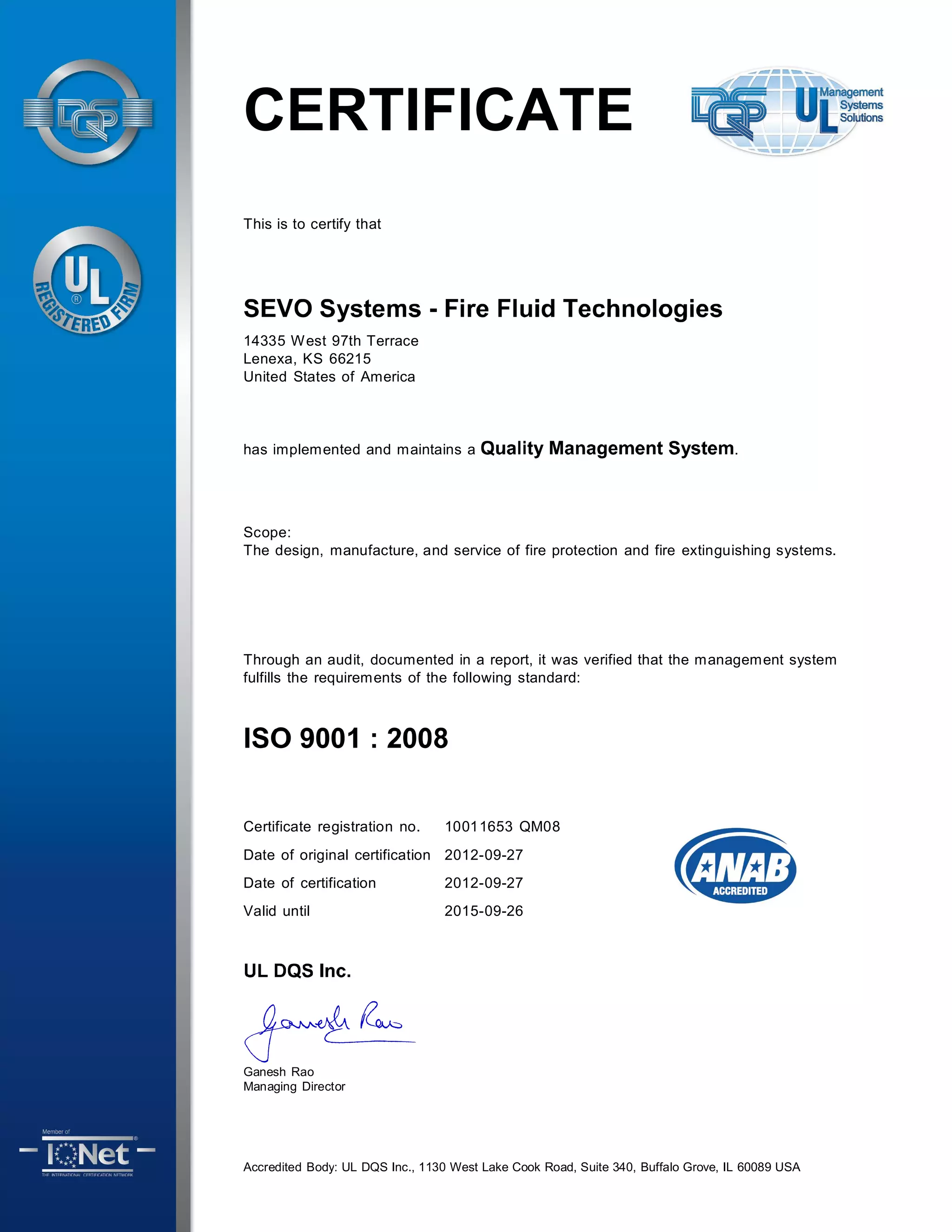 ISO 9001 Certificate | PDF