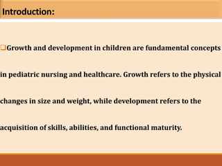 Comprehensive Pediatric Growth and Development Assessment in Nursing | PDF