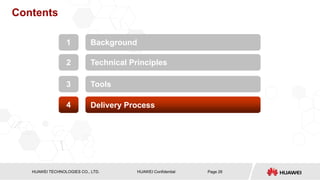 HISILICON SEMICONDUCTOR
HUAWEI TECHNOLOGIES CO., LTD. Page 26
HUAWEI Confidential
Contents
4 Delivery Process
2 Technical Principles
3 Tools
1 Background
 