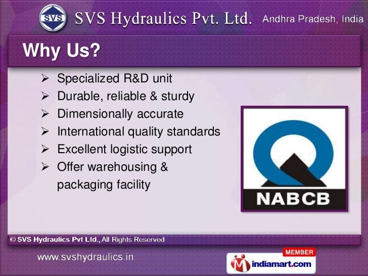 SVS Hydraulics Pvt Ltd. Andhra Pradesh India