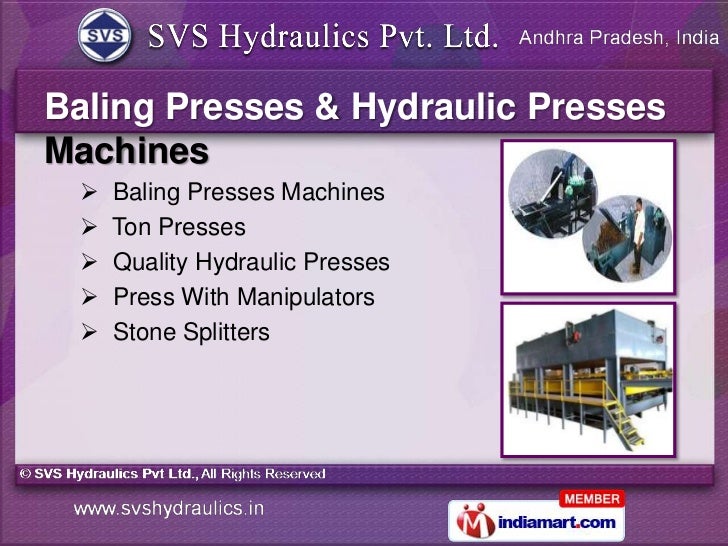SVS Hydraulics Pvt Ltd. Andhra Pradesh India