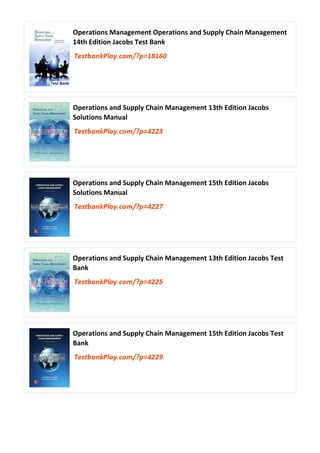 Comprehensive Guide to Operations and Supply Chain Management ...