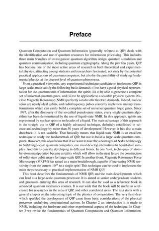 NMR quantum information processing 1st ed Edition Ivan Oliveira | PDF
