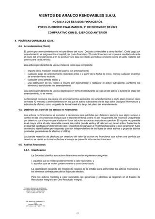Balance Vientos de Arauco SAU al 31 de diciembre de 2022