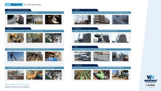 WWMetalwork On-site Assembly
WeedsWest Global Solutions
Adding value to your projects
TANKS AND PIPES ASSEMBLY - MOROCCO
ANDERSON WATER SYSTEMS
MAPUTO WATER SUPPLY PROJECT PIPING ASSEMBLY (MOZAMBIQUE)
VISABEIRA
MANAGEMENT AND INDUSTRIAL WASTE TREATMENT STATION (PORTUGAL)
CIRVER
TANKS ASSEMBLY - ALHANDRA (PORTUGAL)
SIMI
TANKS ASSEMBLY AND PAINTING - SULDOURO (PORTUGAL)
SETROVA
DAM PIPING ASSEMBLY- PEDROGÃO (PORTUGAL)
EFACEC
WASTEWATER TREATMENT PLANT - BARREIRO (PORTUGAL)
HYDROAGRICULTURAL STATION ASSEMBLY - ORADA (PORTUGAL)
 