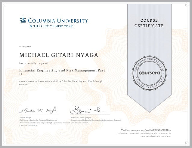 FINANCIAL ENGINEERING AND RISK 