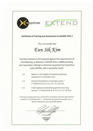 ES KIM_Certificate of Training and Assessment