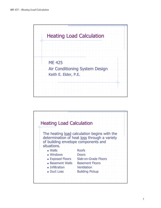Heat Load Calculation PDF