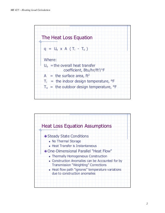 Heat Load Calculation