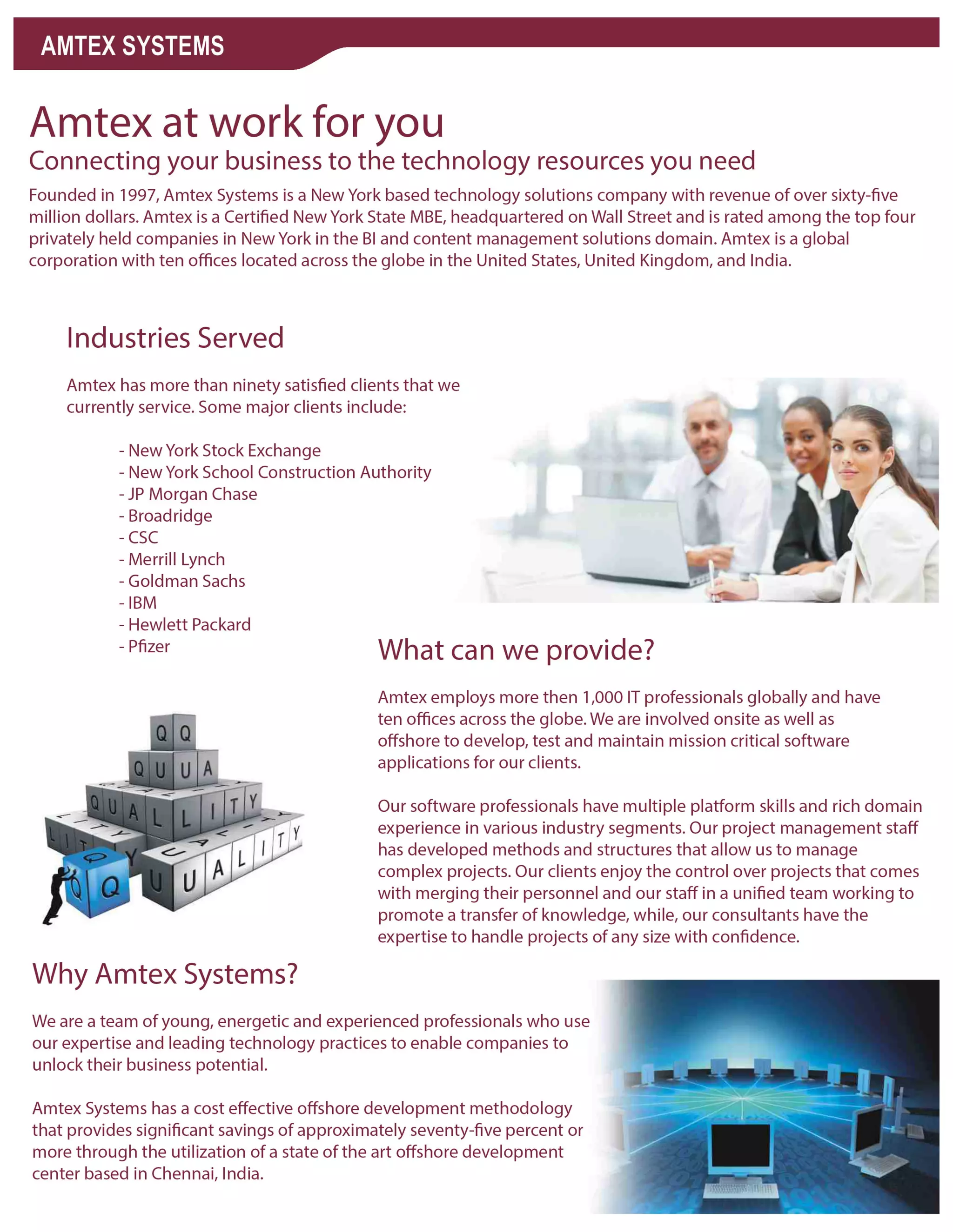 Amtex Systems Company Brochure PDF