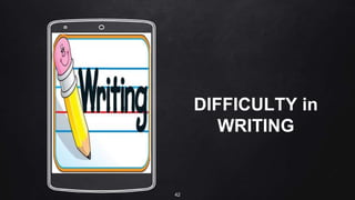 Place your screenshot here
DIFFICULTY in
WRITING
42
 