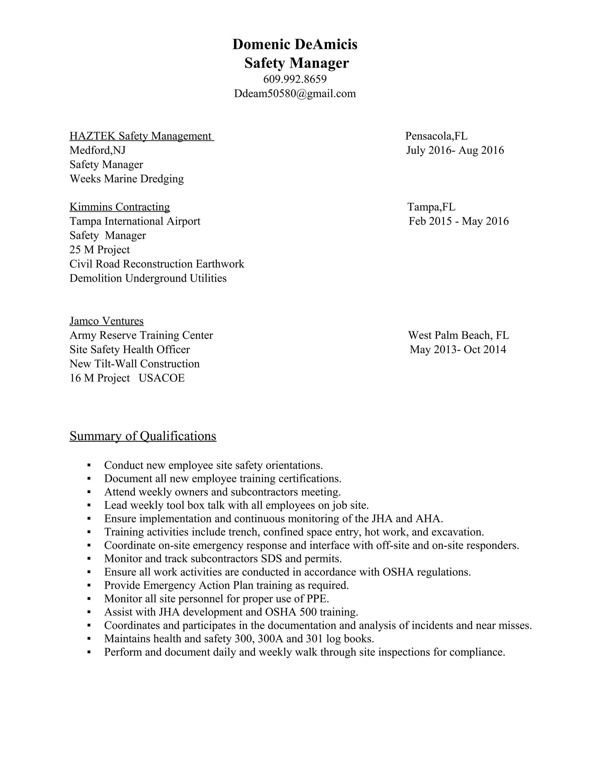 Domenic DeAmicis Resume | PDF