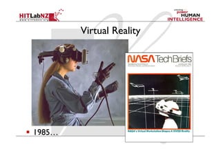 Virtual Reality
  1985…
 