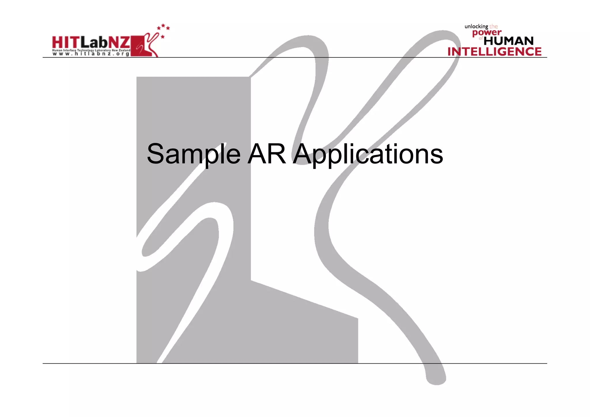 Sample AR Applications
 