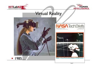 Virtual Reality
  1985…
 
