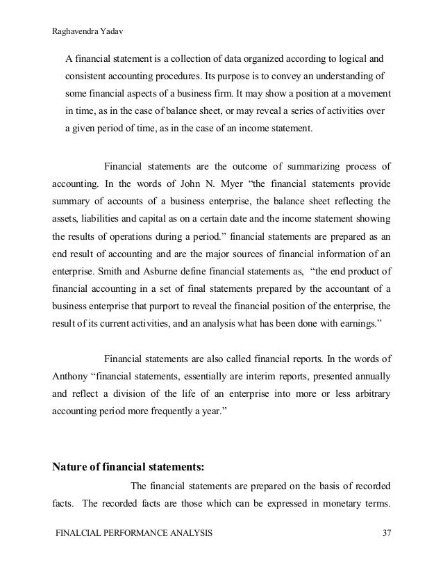 42608686 project report on financial performance