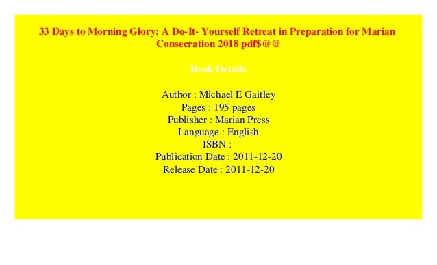 33 days to morning glory pdf free download