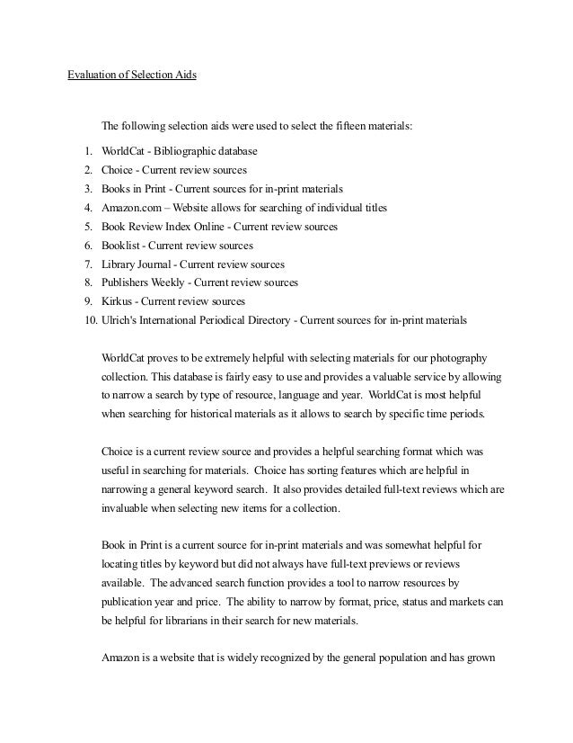 Evaluation of Selection Aids PDF