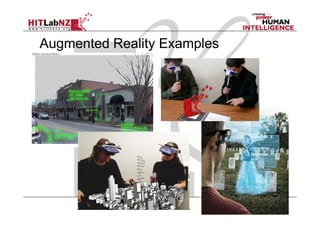 Augmented Reality Examples
 Put AR pictures here
 