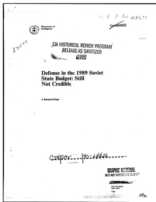 Defense in the 1989 Soviet State Budget