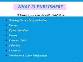 Introduction to Microsoft Publisher Presentation | PPT