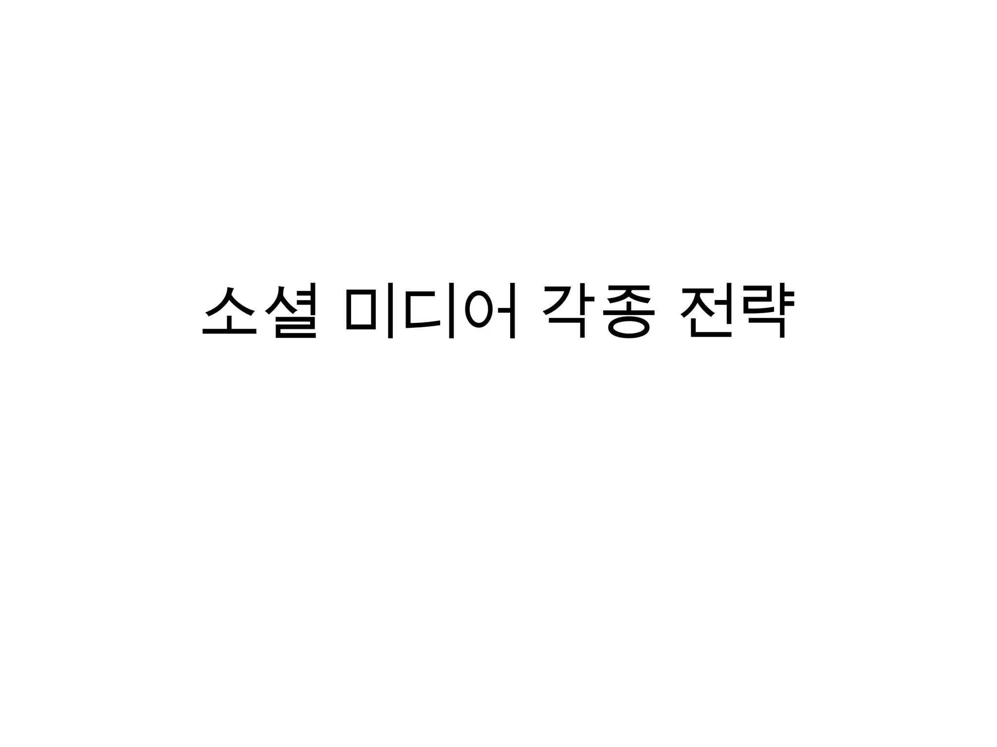 소셜 미디어 각종 전략
 