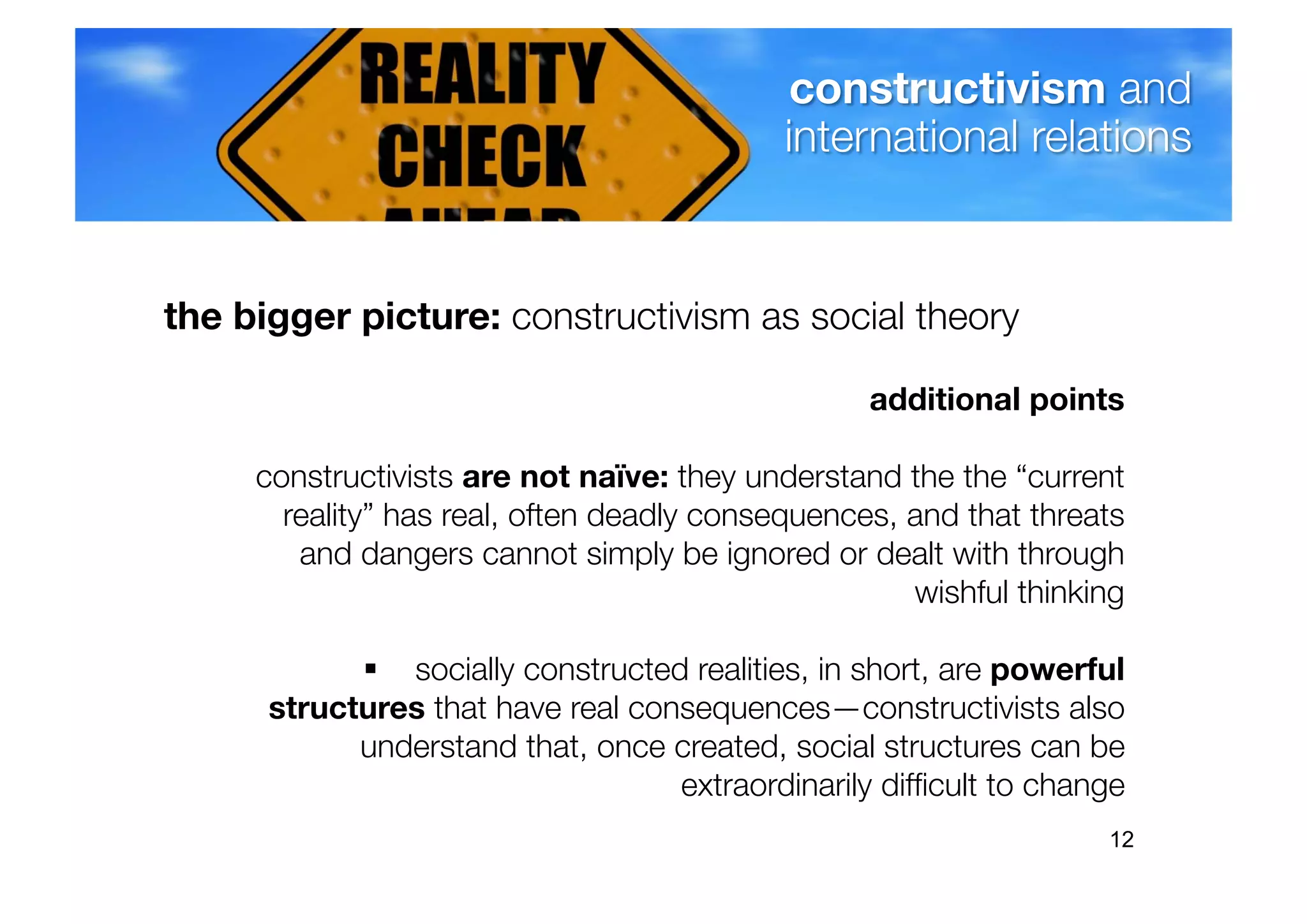 International Relations: Constructivism pt1 | PDF