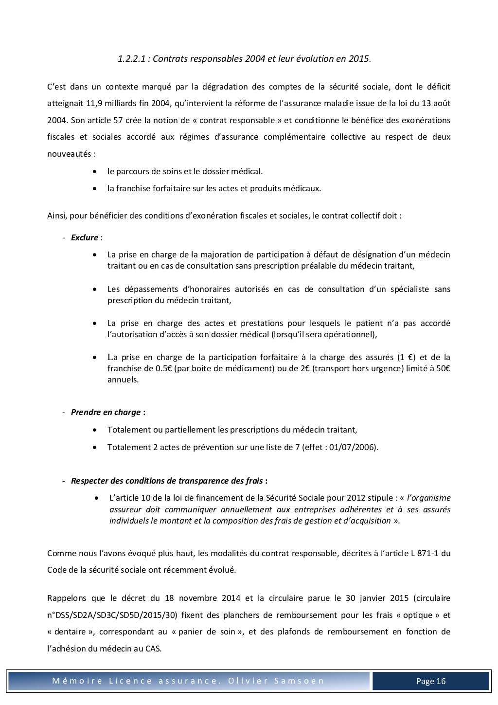 CNAM Memoire Licence pro assurance O Samsoen