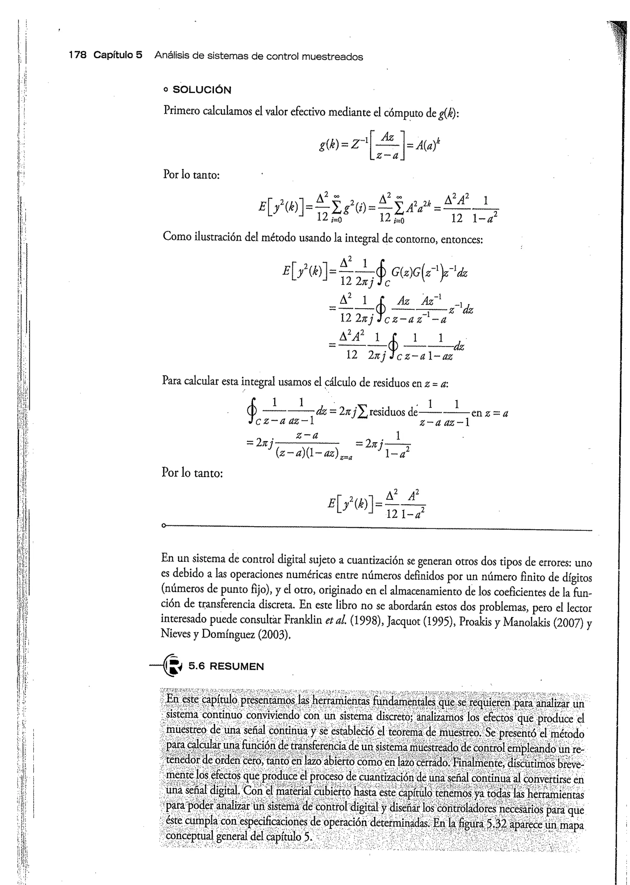 Análisis y Diseño de Sistemas de Control Digital por Ricardo Fernandez del Busto y Ezeta