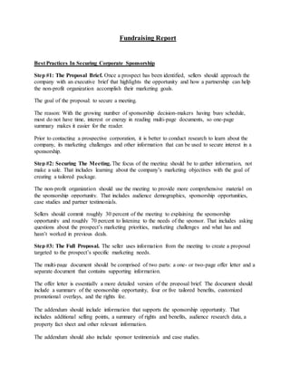 Fundraising Report | DOCX