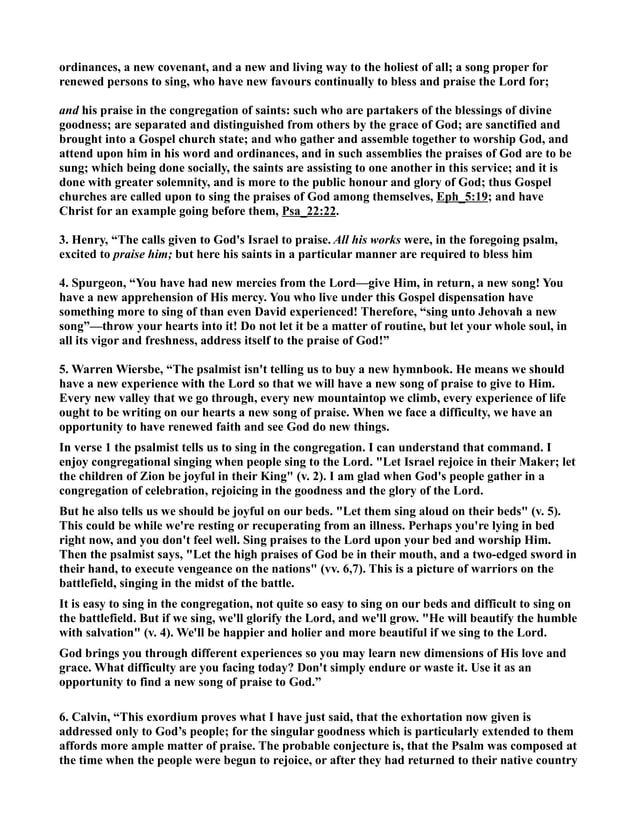 Psalm 149 Commentary