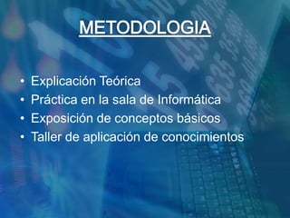 RECURSOSFísicos:Aula de Informática.Programa Microsoft Word 2007.Video beam.Humanos:Docente de Informática y alumnos grado séptimo ENSMA
