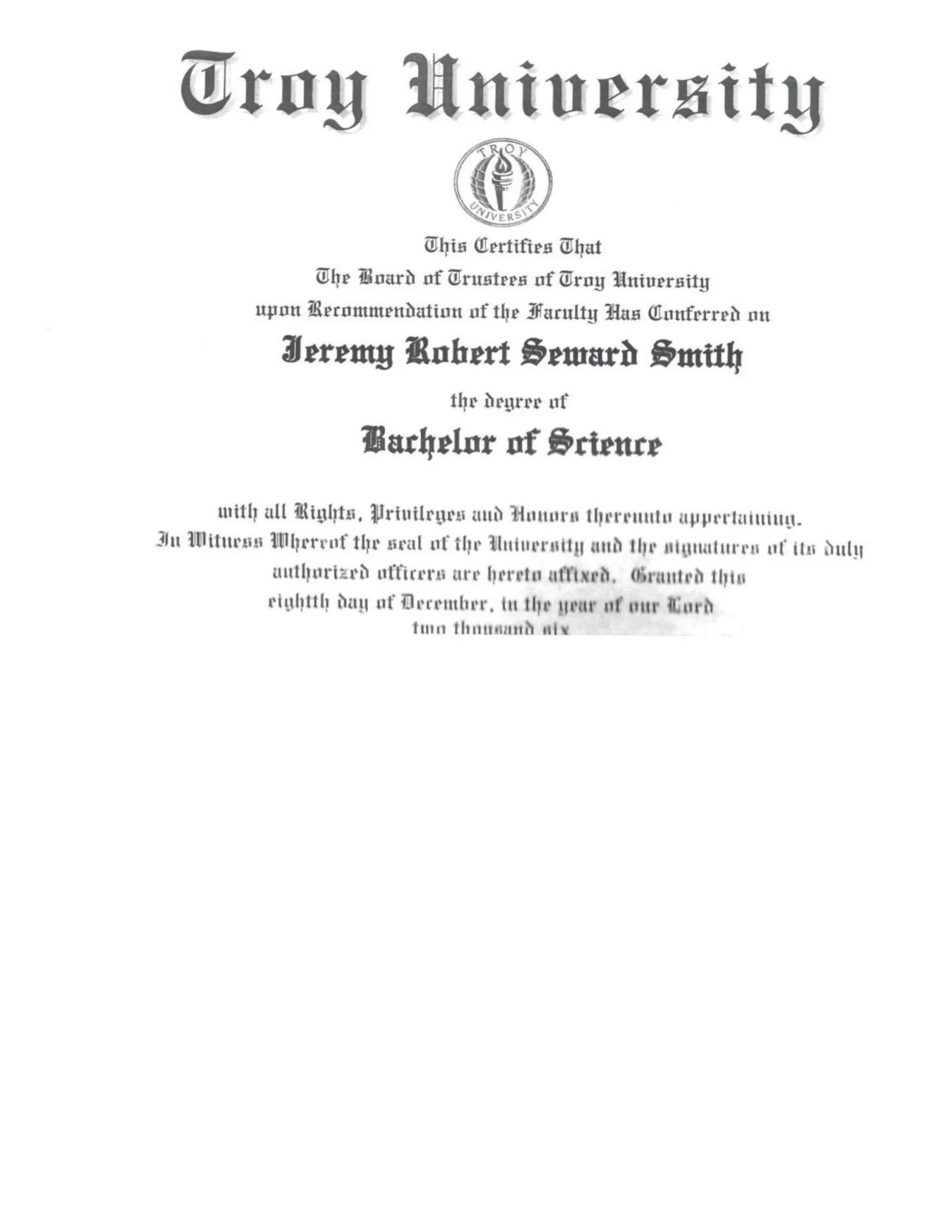 Troy University Diploma | PDF