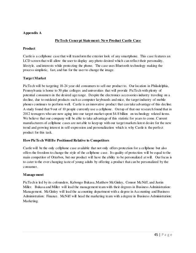 Business Plan Concept Statement Examples