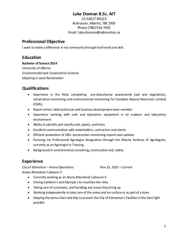 ecology team lead resume 30 mar 16