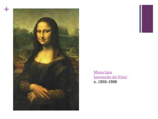 +
Mona Lisa
Leonardo da Vinci
c. 1503–1506
 