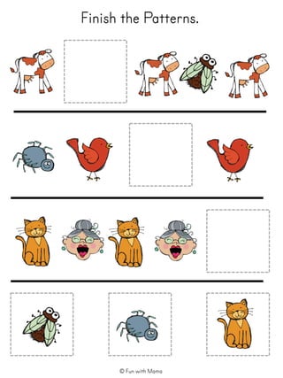 Finish the Patterns.
© Fun with Mama
 