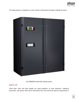 35
PDB (Power Distribution Box)
Electricity distribution is the final stage in the delivery of electricity to servers. A distribution
system's network carries electricity from the power sources (transmission system) and delivers it
to servers.
Fig. Power Distribution Unit
 