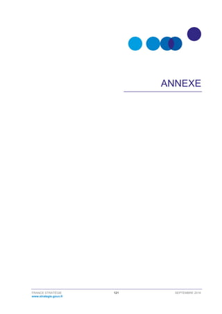 FRANCE STRATÉGIE 121 SEPTEMBRE 2016
www.strategie.gouv.fr
ANNEXE
 