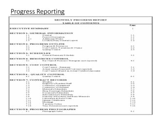 Progress Reporting
 